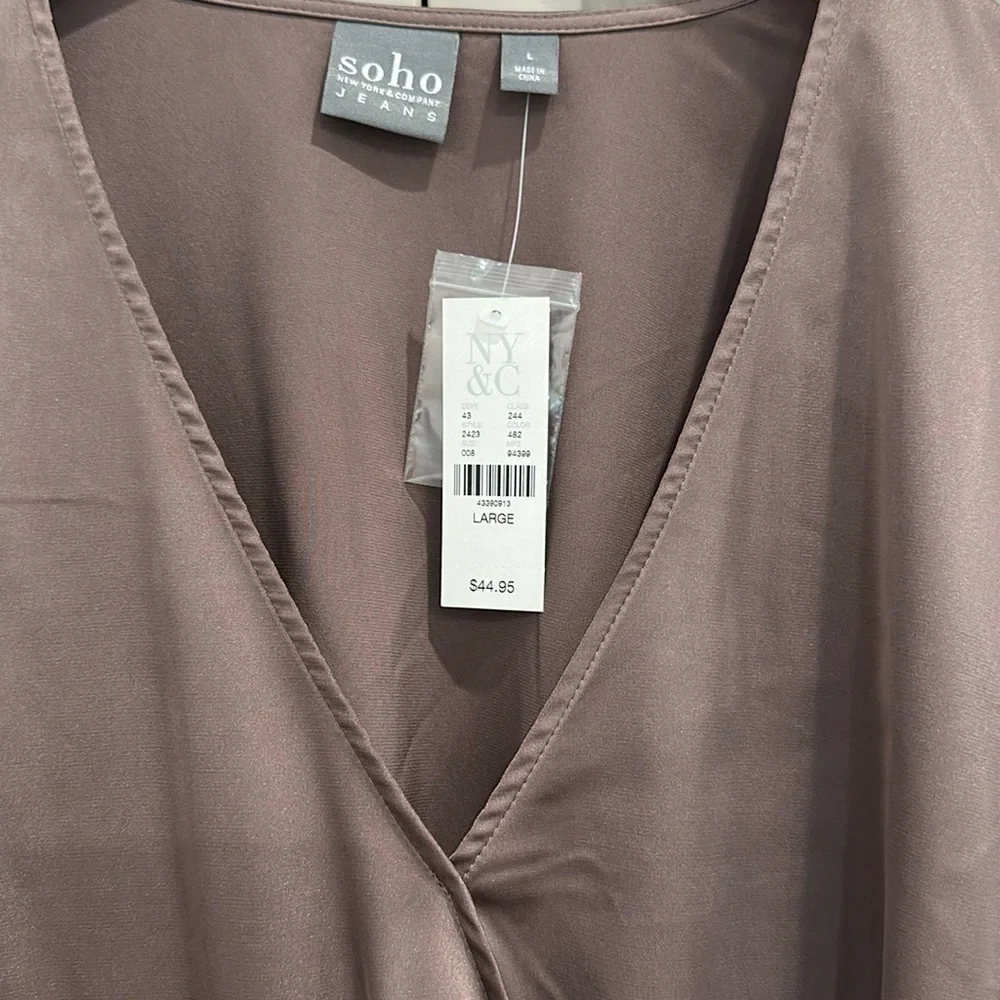 Soho Brown Ruffle Wrap Blouse - Picture 8 of 14